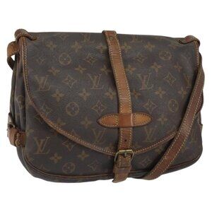Authentic LOUIS VUITTON Monogram Saumur 30 Shoulder Bag M42256 LV